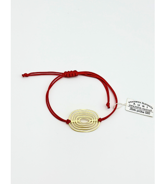 Bransoletka sznurkowa z zawieszką ze złota 585 – regulowana, ręcznie robiona | Auri Złotnik