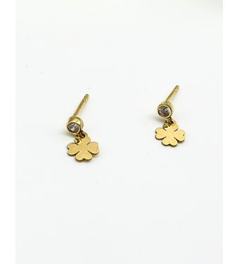 Eleganckie sztyfty z koniczynką, wykonane ze Złota 585 - Klasyka, Nowoczesność i Idealny Prezent