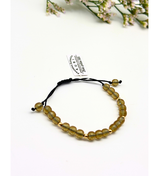 Bransoletka zmieniająca kolor z zultanitem i złotem 585 – regulowana, ręcznie robiona | Auri Złotnik