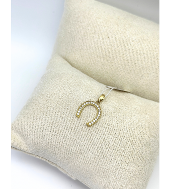 Złota Zawieszka Lucky z cyrkoniami, 585 – Klasyczna biżuteria | Sklep AURI