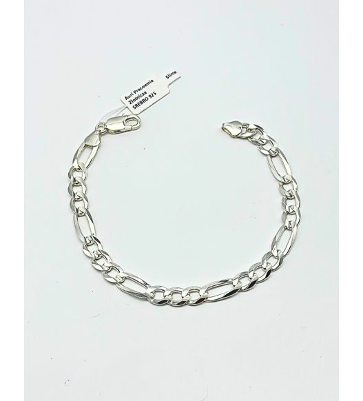 Srebrna męska bransoletka próby 925 - splot FIGARO – styl i ponadczasowa elegancja