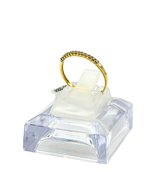 Złoty pierścionek rzędówka 585 z cyrkoniami – klasyczna elegancja | AURI