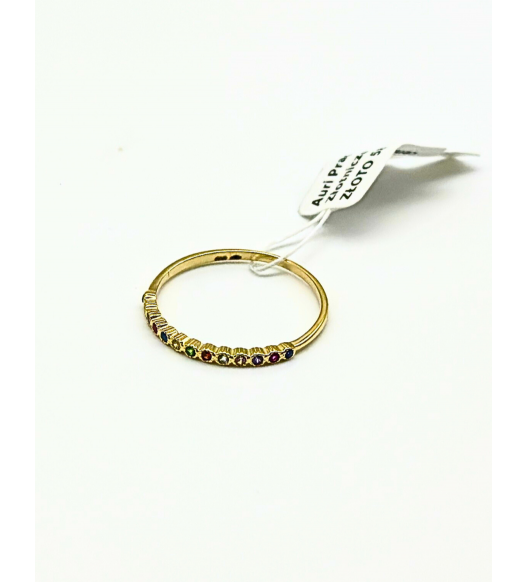 Złoty pierścionek rzędówka 585 z cyrkoniami – klasyczna elegancja | AURI