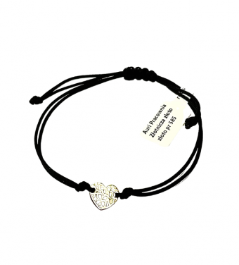 Złota bransoletka 585 sznurkowa motylek