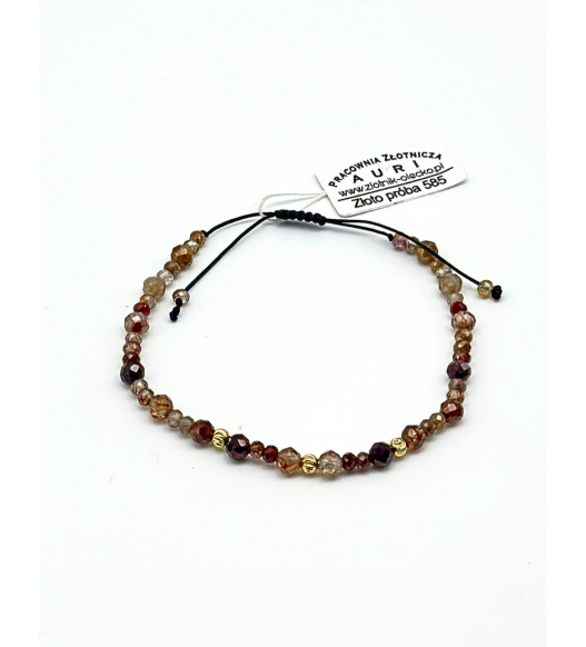 CYRKON | Bransoletka z kamieni i złota 585 – elegancja i styl | AURI Pracownia Złotnicza