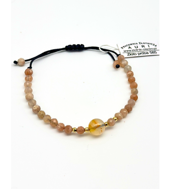 KAMIEŃ SŁONECZNY | Bransoletka z kamieni i złota 585 – elegancja i styl | AURI Pracownia Złotnicza