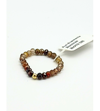 Pierścionek z kamieniami naturalnymi i złotem 585 | Auri Pracownia Złotnicza