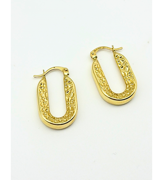 Złote kolczyki wiszące 585 – elegancka biżuteria | AURI Pracownia Złotnicza