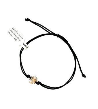 Złota bransoletka 585 sznurkowa motylek