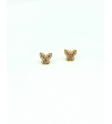 Delikatne kolczyki sztyfty w kształcie motylków z cyrkoniami wykonane ze Złota 585 - Klasyka, Idealny Prezent