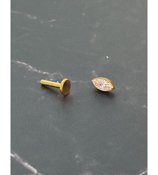 Kolczyki do piercingu tytanowe - elipsa– idealne do pierwszego przekłucia | AURI