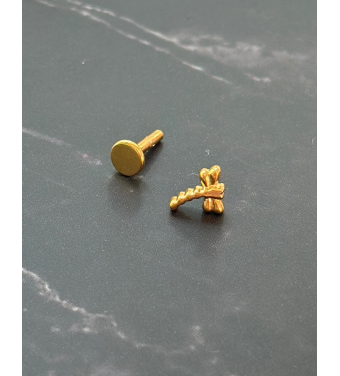 Kolczyki do piercingu tytanowe - ważka – idealne do pierwszego przekłucia | AURI