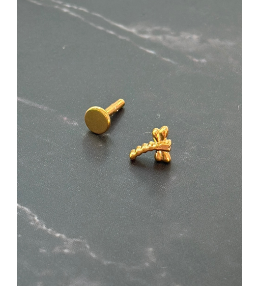 Kolczyki do piercingu tytanowe - ważka – idealne do pierwszego przekłucia | AURI