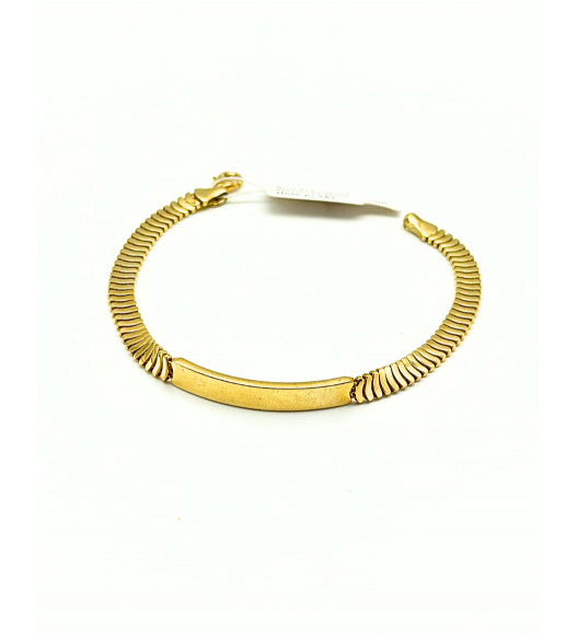 Piękna Złota Bransoletka z blaszką do graweru, próba 585 14k, regulowana