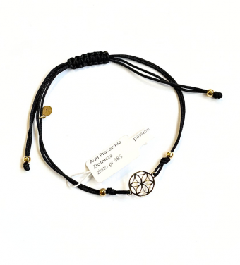 Edytuj: Złota bransoletka sznurkowa mandala 14k