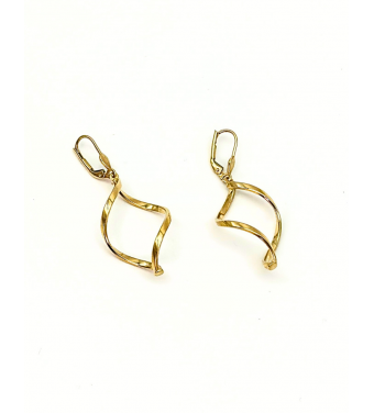 Złote kolczyki w kształcie świderków wykonane ze złota 585 – biżuteria ślubna | AURI Pracownia Złotnicza