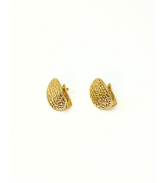 Złote kolczyki z diamentowaniem wykonane ze złota 585 – biżuteria ślubna | AURI Pracownia Złotnicza