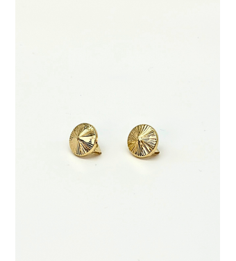 Złote kolczyki z diamentowaniem w kształcie stożków wykonane ze złota 585 – biżuteria ślubna | AURI Pracownia Złotnicza