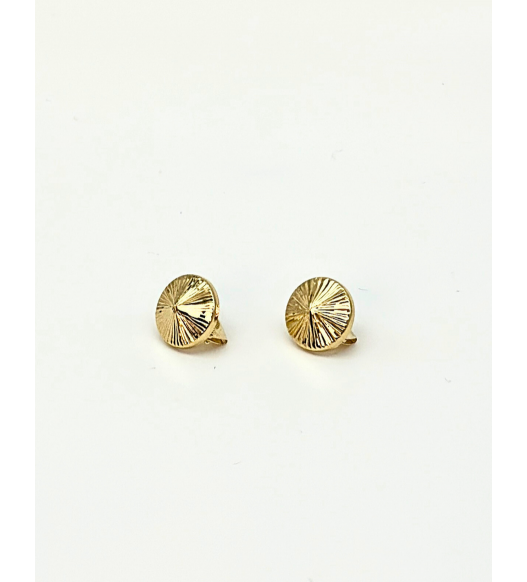 Złote kolczyki z diamentowaniem w kształcie stożków wykonane ze złota 585 – biżuteria ślubna | AURI Pracownia Złotnicza