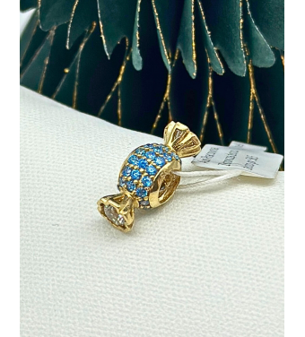 Złota Zawieszka w kształcie kostki z cyrkoniami, 585 – Klasyczna biżuteria | Sklep AURI