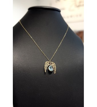 Piękny naszyjnik z sercem, próba 585 14k, AURI