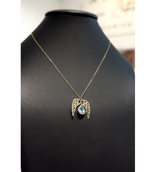 Piękny naszyjnik z sercem, próba 585 14k, AURI