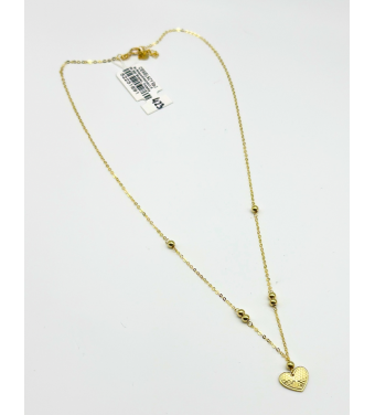 Piękny naszyjnik z sercem, próba 585 14k, AURI