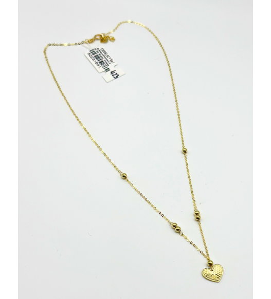 Piękny naszyjnik z sercem, próba 585 14k, AURI