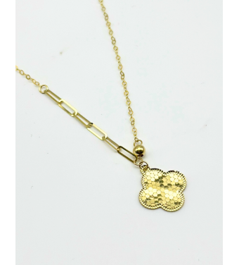 Piękny naszyjnik z sercem i kuleczkami, próba 585 14k, AURI