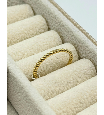 Złoty pierścionek 585 z kuleczkami – klasyczna elegancja | AURI