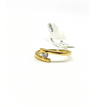Złoty pierścionek 585 łączony ring cyrkonią – klasyczna elegancja | AURI