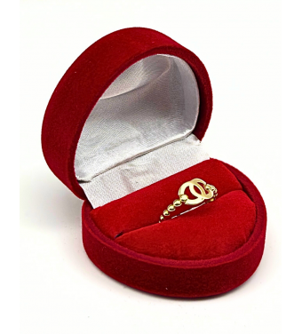 Złoty pierścionek 585 łączony ring cyrkonią – klasyczna elegancja | AURI