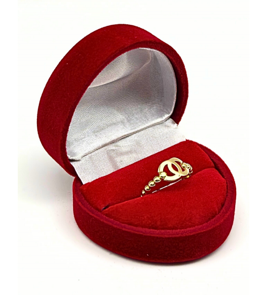 Złoty pierścionek 585 łączony ring cyrkonią – klasyczna elegancja | AURI