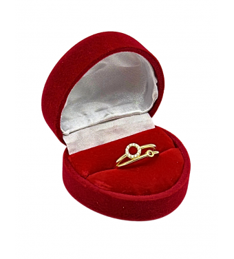 Złoty pierścionek 585 z sercem z cyrkonii – klasyczna elegancja | AURI