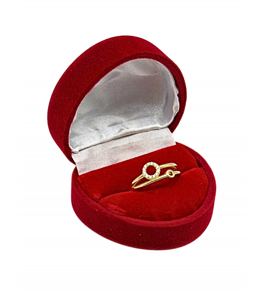 Złoty pierścionek 585 z sercem z cyrkonii – klasyczna elegancja | AURI