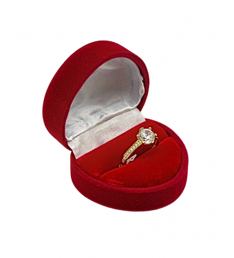 Złoty pierścionek 585 z cyrkonią w koronie – klasyczna elegancja | AURI