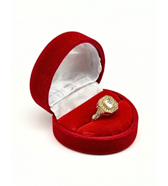 Złoty pierścionek 585 z cyrkonią w koronie – klasyczna elegancja | AURI