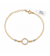 Elegancka Złota Bransoletka, ring, cyrkonie, złoto 585, klasyka AURI
