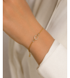Elegancka Złota Bransoletka, ring, cyrkonie, złoto 585, klasyka AURI