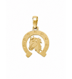 Złota zawieszka z koniem i podkową, na szczęście | AURI Pracownia Złotnicza | Złoto 585