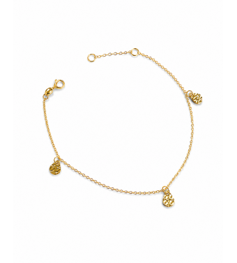 Elegancka Złota Bransoletka z zawieszkami, złoto 585, klasyka AURI