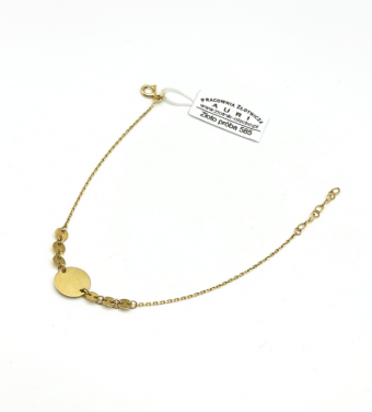 Złota bransoletka, regulowana, próba 585 14k