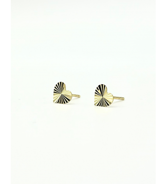 Kolczyki złote serce love diamentowanie - próba 585