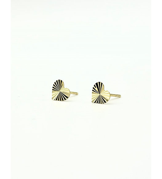 Kolczyki złote serce love diamentowanie - próba 585