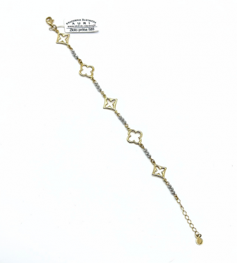 Złota bransoletka z zawieszkami, próba 585 14k