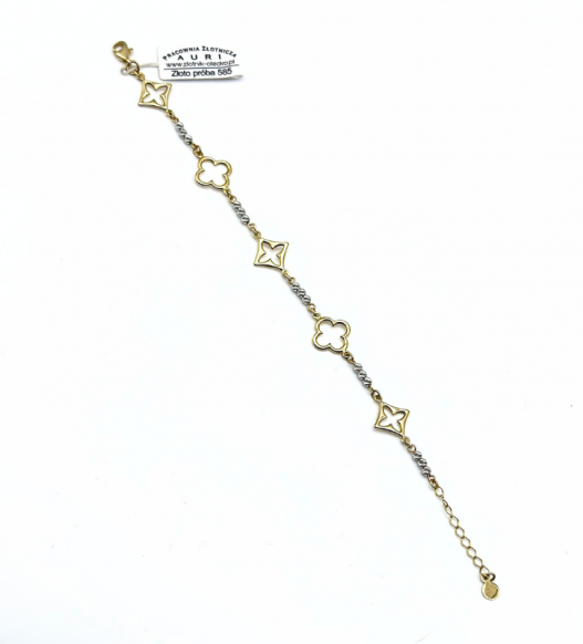 Złota bransoletka z zawieszkami, próba 585 14k