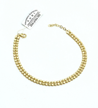 Piękna złota bransoletka szeroka, próba 585 14k