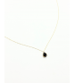 Złoty naszyjnik z dużą czarną cyrkonią, celebrytka, próba 585, 14k