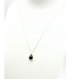 Złoty naszyjnik z dużą czarną cyrkonią, celebrytka, próba 585, 14k