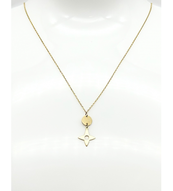 Złoty naszyjnik z gwiazdką, celebrytka, próba 585, 14k